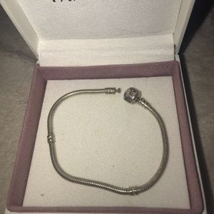 Iconic Silver Charm Pandora Bracelet 7.5”